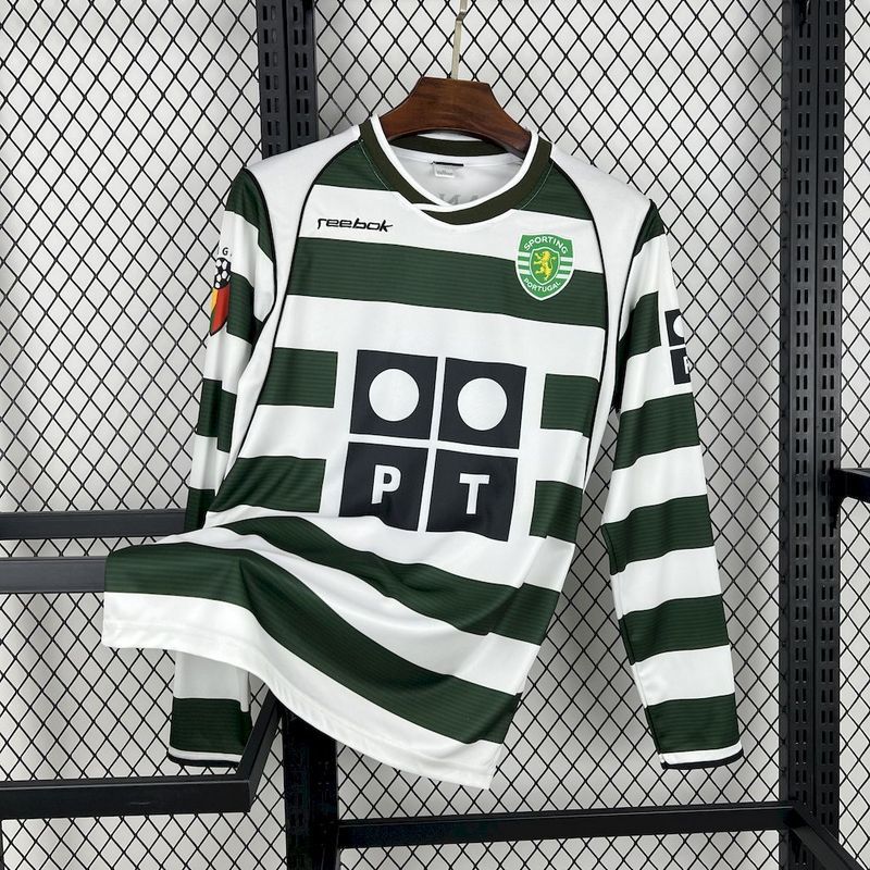 2001/2003 Retro Long Sleeve Sporting Lisbon Home Football Shirt